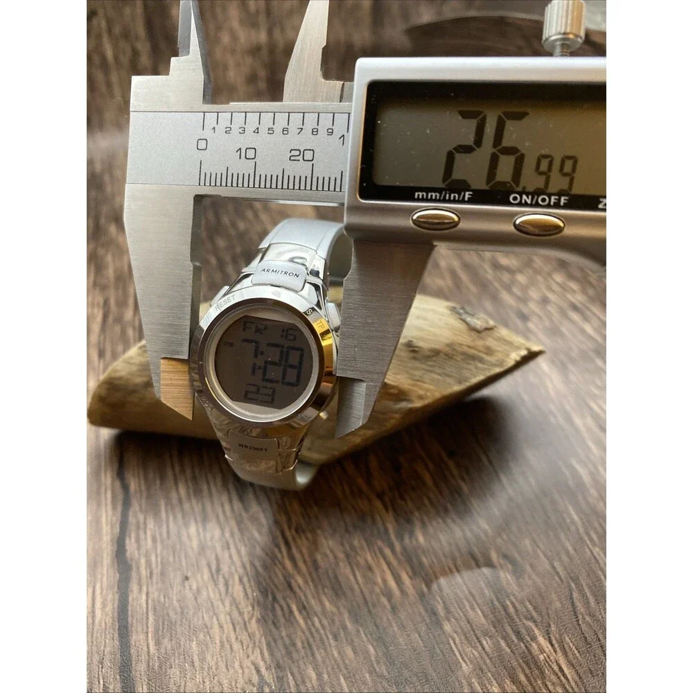 Armitron 45/7012 Sport Women's Digital Chronograph Resin Strap Gray Silver